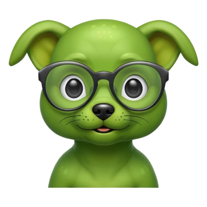 alien dog green, wearing glassess sticker