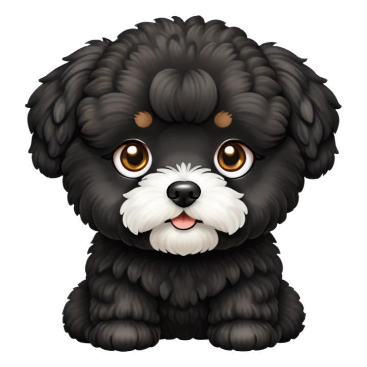 Black maltipoo dog with brown eyes  sticker