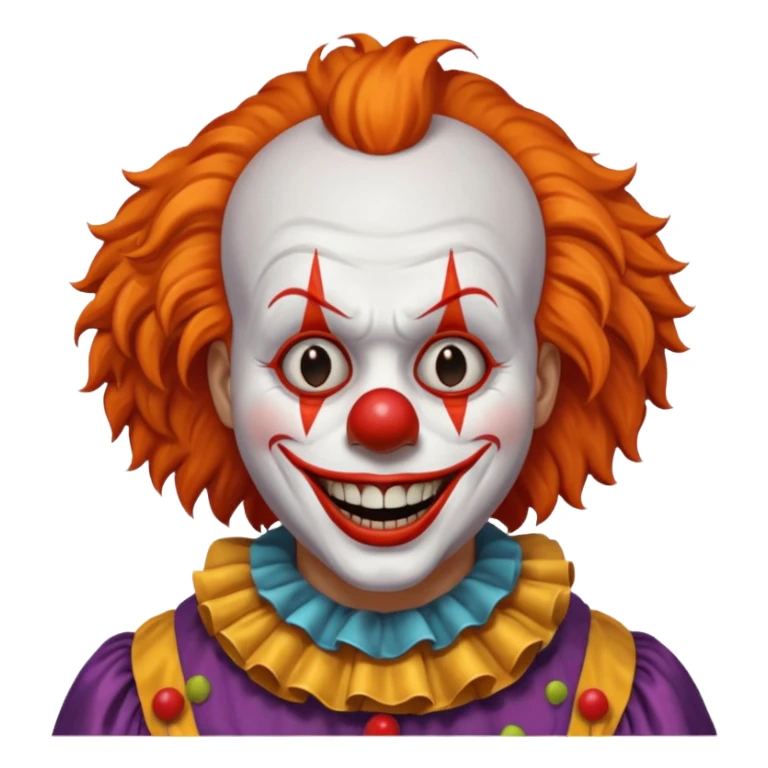 The clown from the movie IT With orange hair sticker