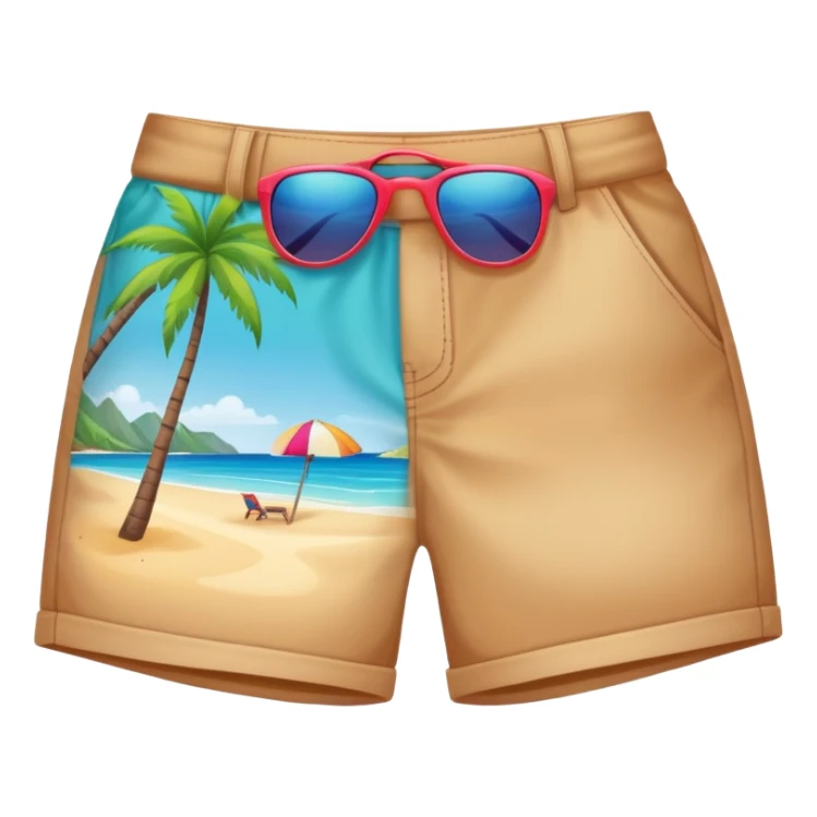 colorful bermuda shorts and sunglasses for beach sticker