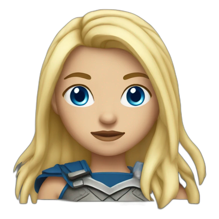 Warrior blue eyed blonde girl sticker