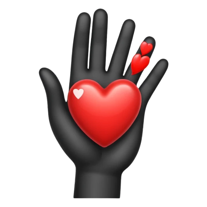 Hand heart emoji with a red heart inside sticker