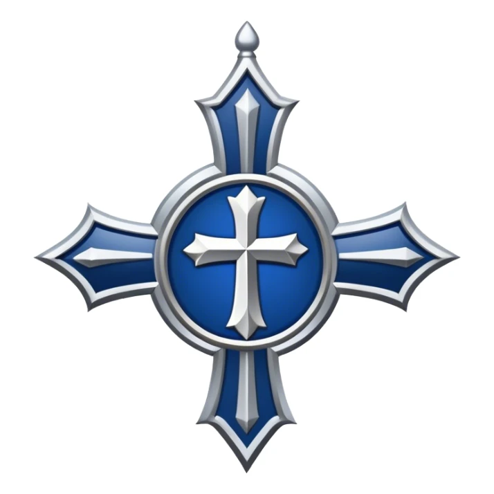Bishop's emblem with a touch of dark blue sticker