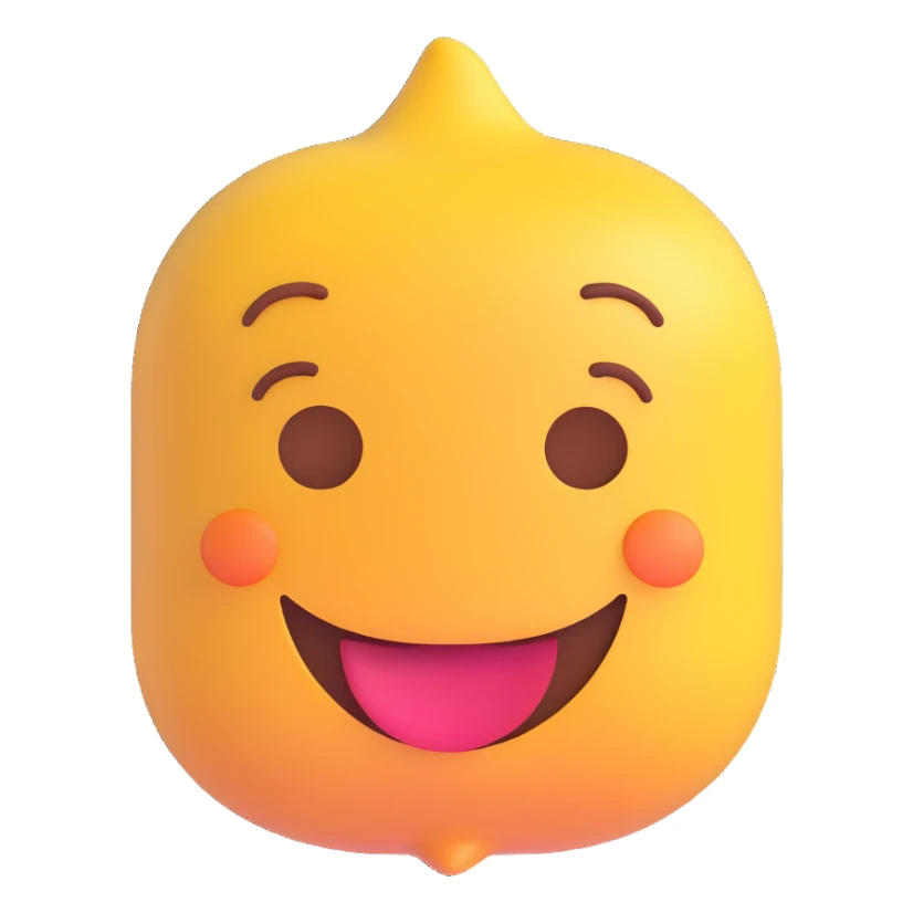 friendly smooth detailed vanilla 3D emoji style sticker