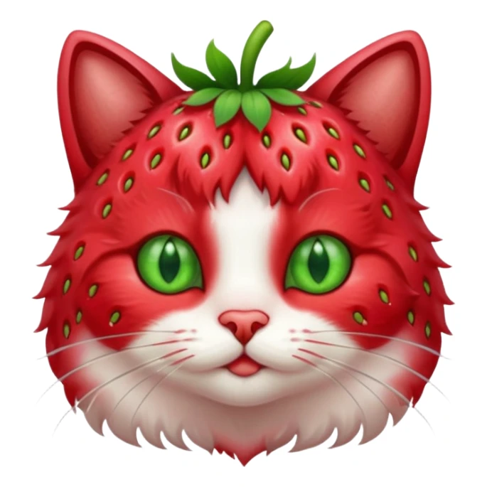I want a cute cat with strawberries fur sticker