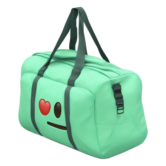 Gym duffle bag mint green color sticker