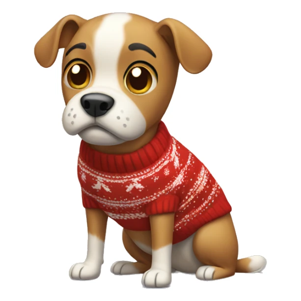 A frustrated dog in a christmas sweater  sticker
