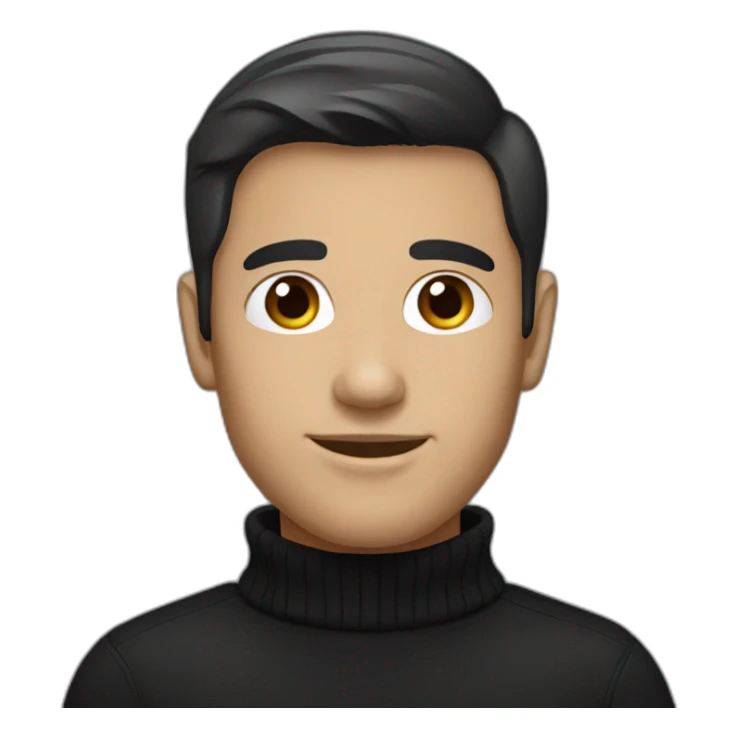 male dark brown haired designer with black turtleneck sticker