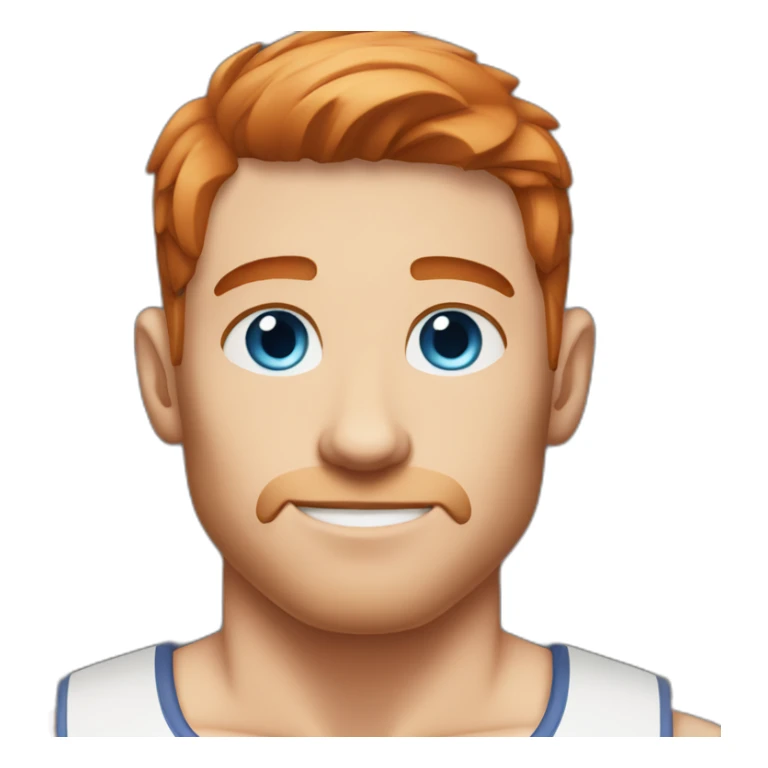 Fitness male blue eyes reddish hair clean shaven sticker