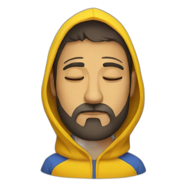 Armenian men  with yellow hoodie sleeping sticker