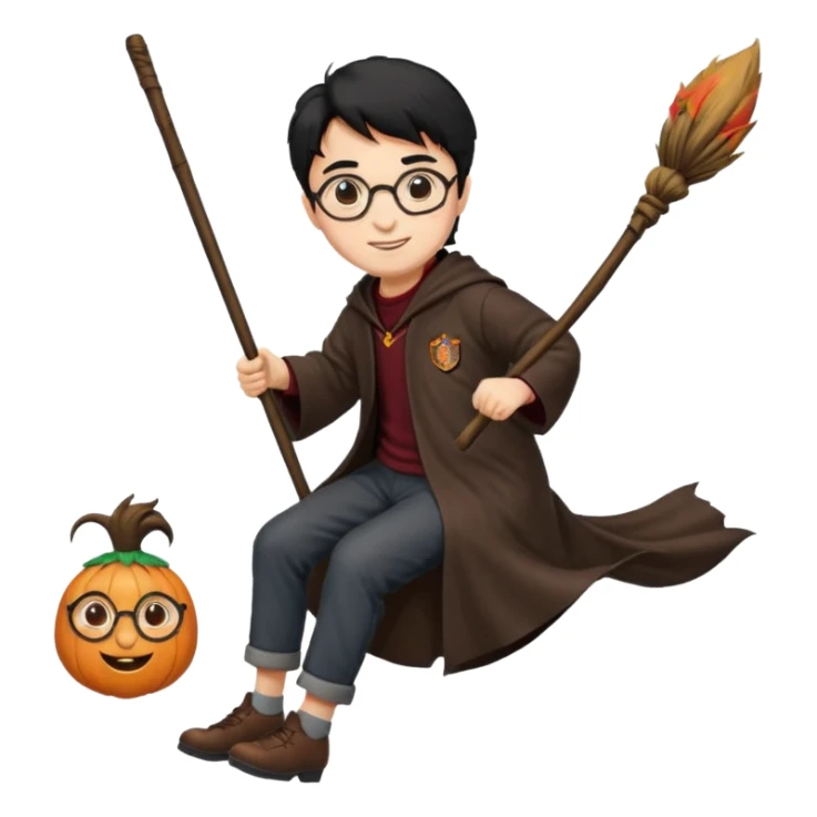 Harry potter riding on a broomstick sticker