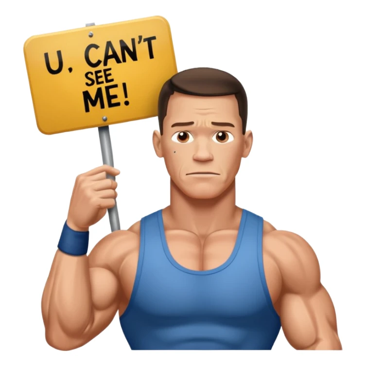 Jhon cena with sign u can see me sticker