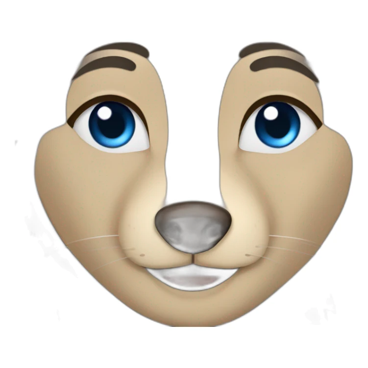 Brown female wolf blue eyes  sticker