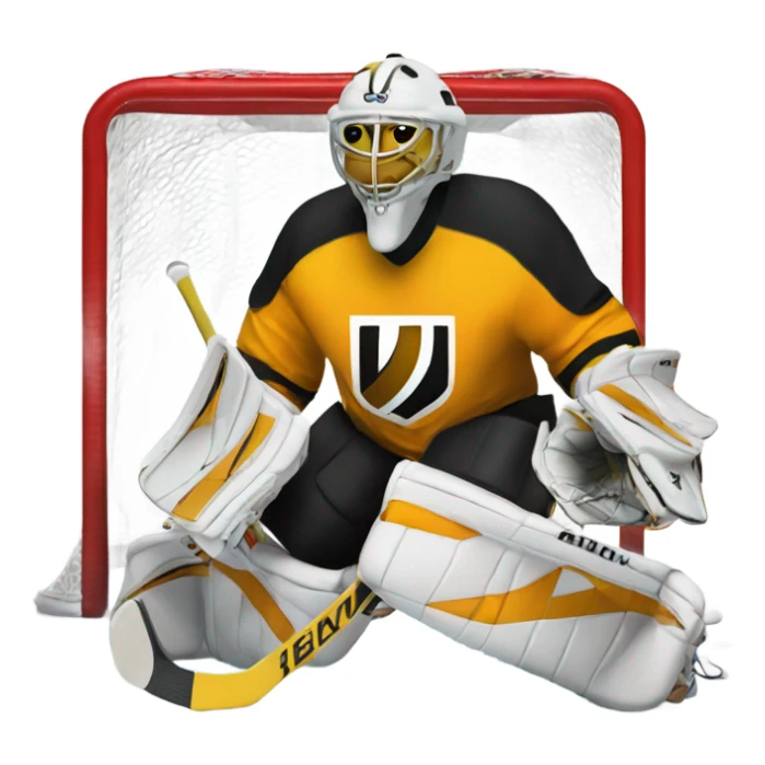 Hockey goalie with # 30 sticker