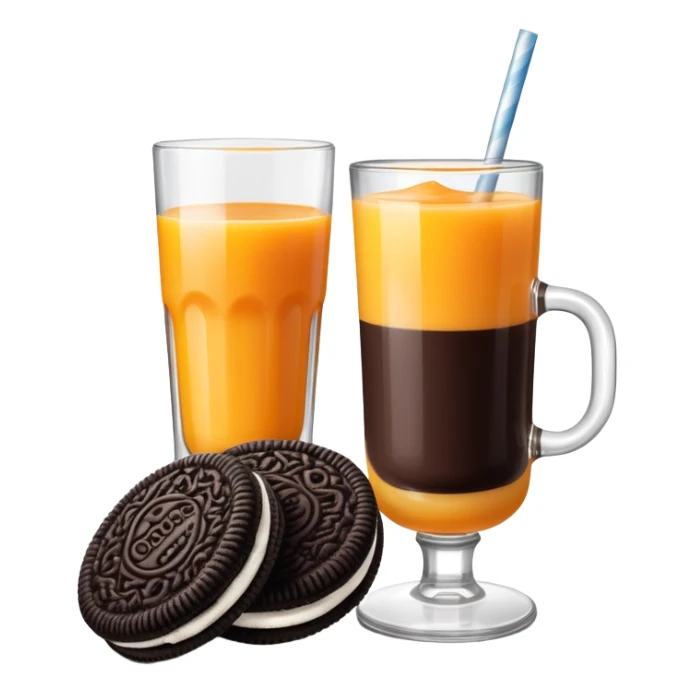 double stuffed Oreos with a glass of orange juice sticker