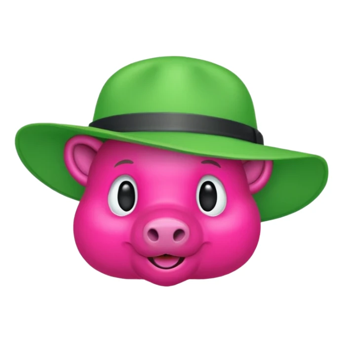 Un maiale verde fluo con un cappello da muratore sticker