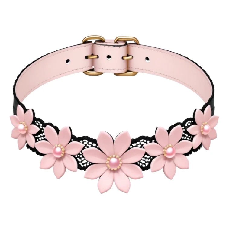 Pastel pink Lolita Sakura flower choker sticker