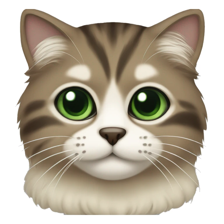 Scottish FoldCat with green eyes brown and beige fur  sticker