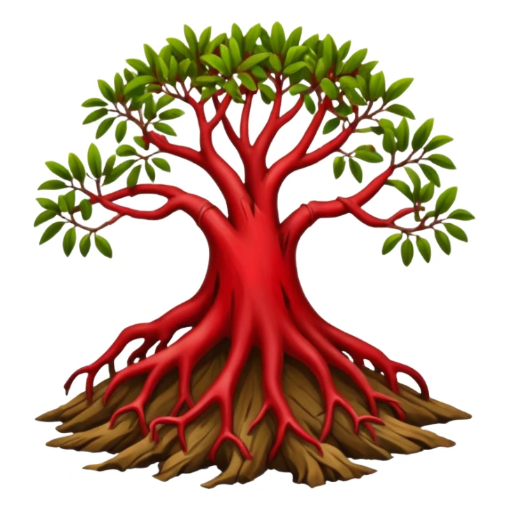 degraded or removed red mangrove and remnoved or cut roots sticker