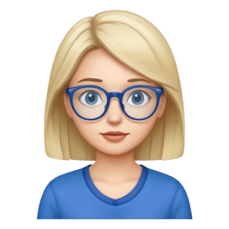 girl with eyeglasses and blue outfit sticker