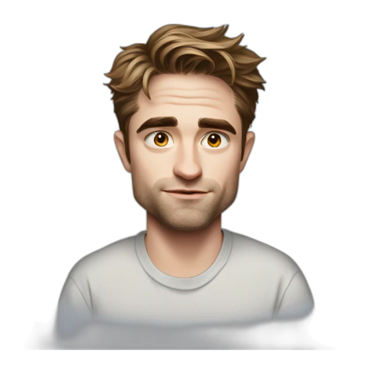 robert-pattinson cartoon wearing shirt sticker