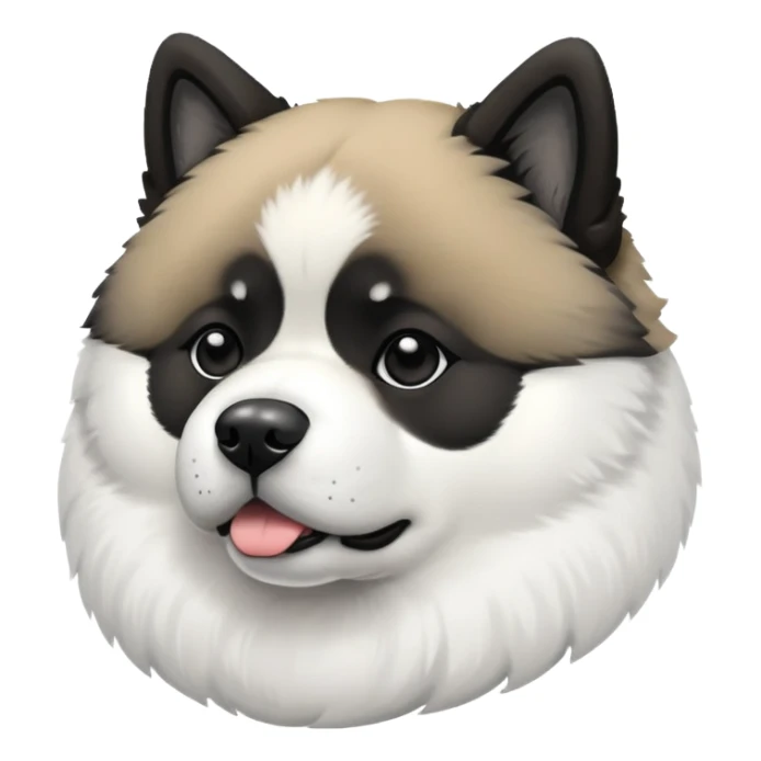 Black and white American akita   sticker