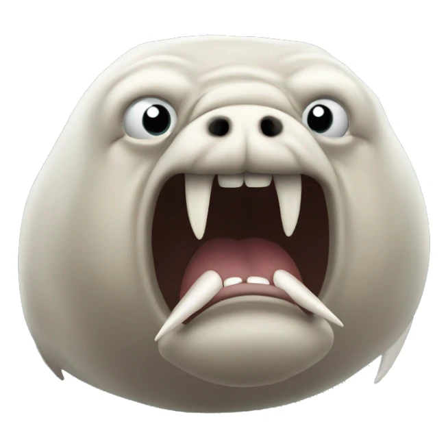 Angry walrus with big tusk  sticker