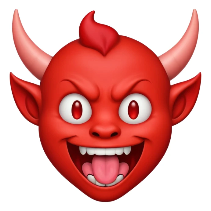 devil emoji smiling with tongue out and mouth open sticker