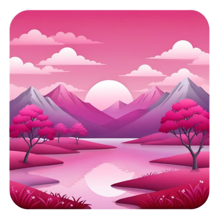 Romantic Red Pink Magenta White Silver Gradients Aesthetic Scenery sticker