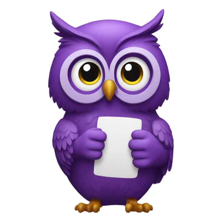 A purple owl with a thumb up. sticker