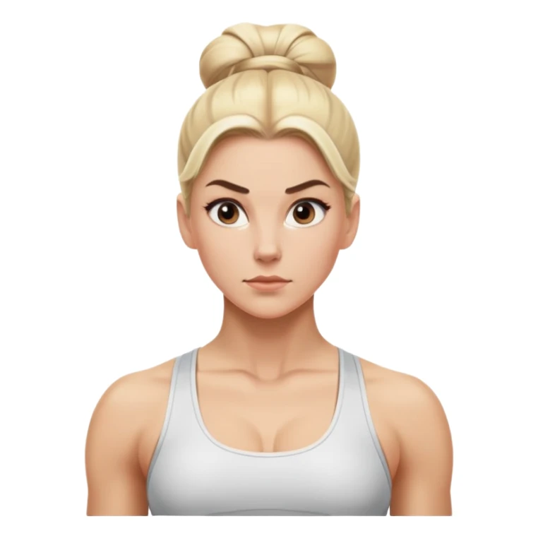 White blonde fitness trainer slicked back bun sticker