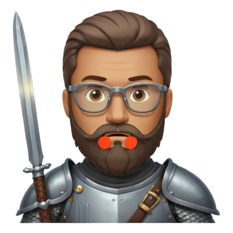 kinghts with glasses with long bearder looks like warrier sticker