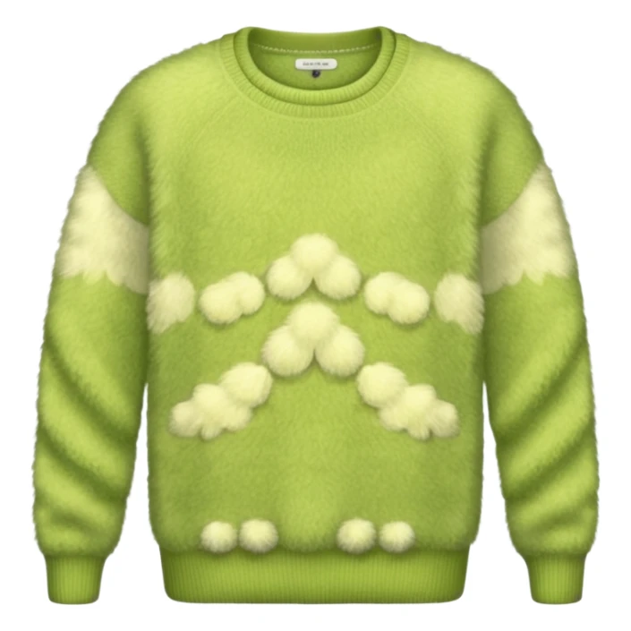 Green pistachio color fluffy sweater sticker