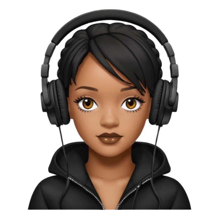 rihanna Black Headphones sticker
