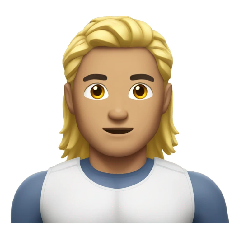 muscular asian personal trainer golden hair sticker