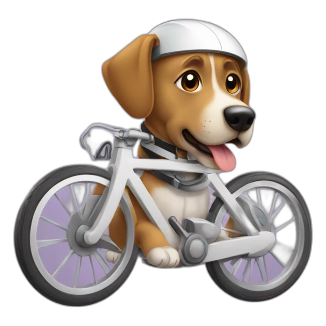 Chien qui pilote un vélo dans l espace sticker