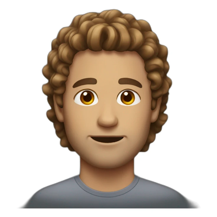 man with brown wavy hair sticker