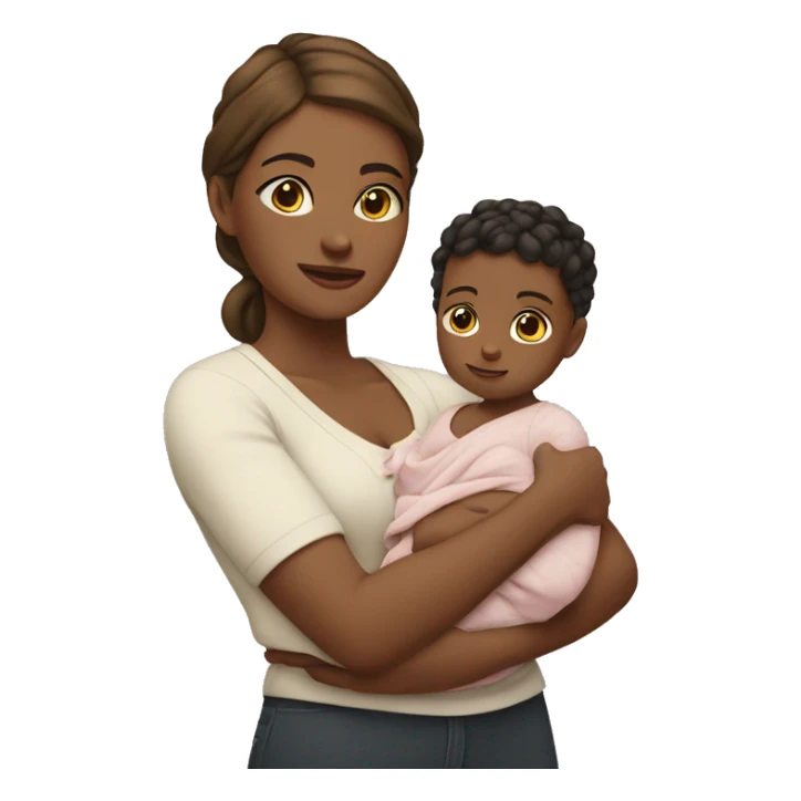 Portrait of a mom holding a baby ￼ sticker