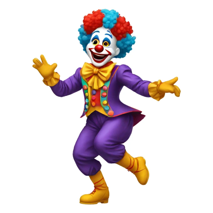 Payaso bailando bien colorido sticker