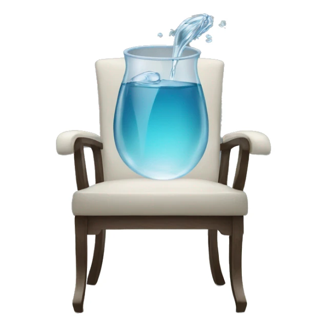 cup of water on a rich chair sticker