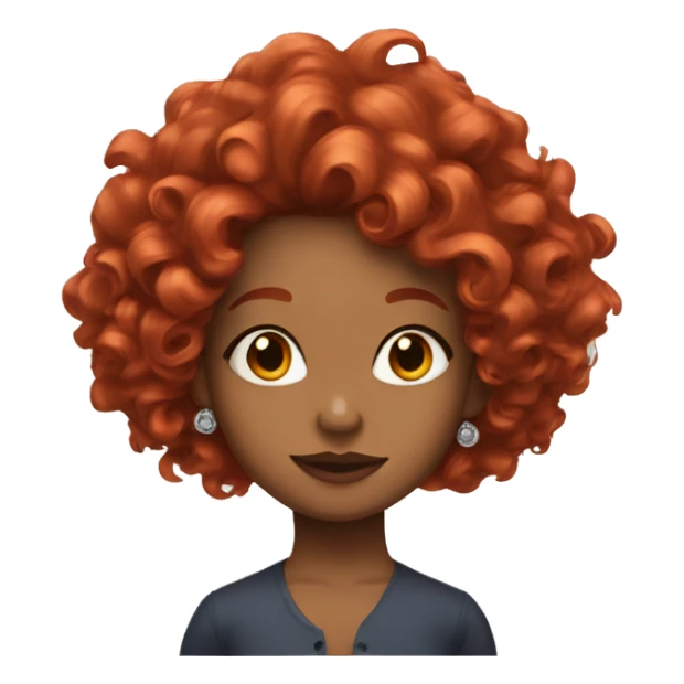 Red haired girl with voluminous curls and earrings sticker