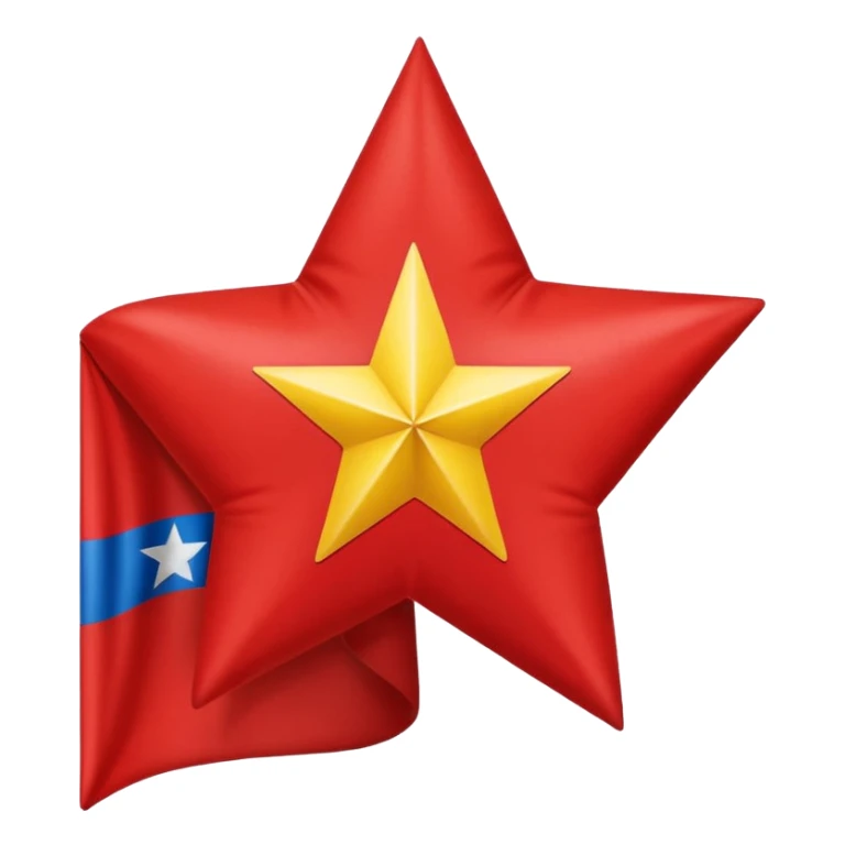 Bandera gallega con una estrella roja en el medio sticker