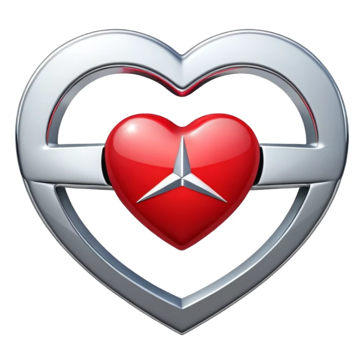 heart shaped Mercedes logo sticker