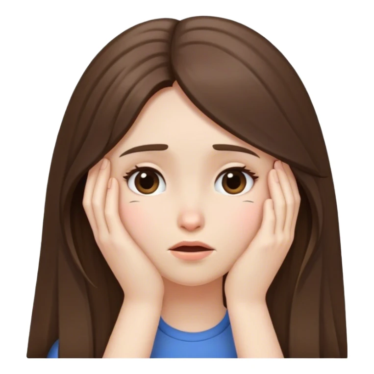 pale brunette girl with long hair face palm sticker