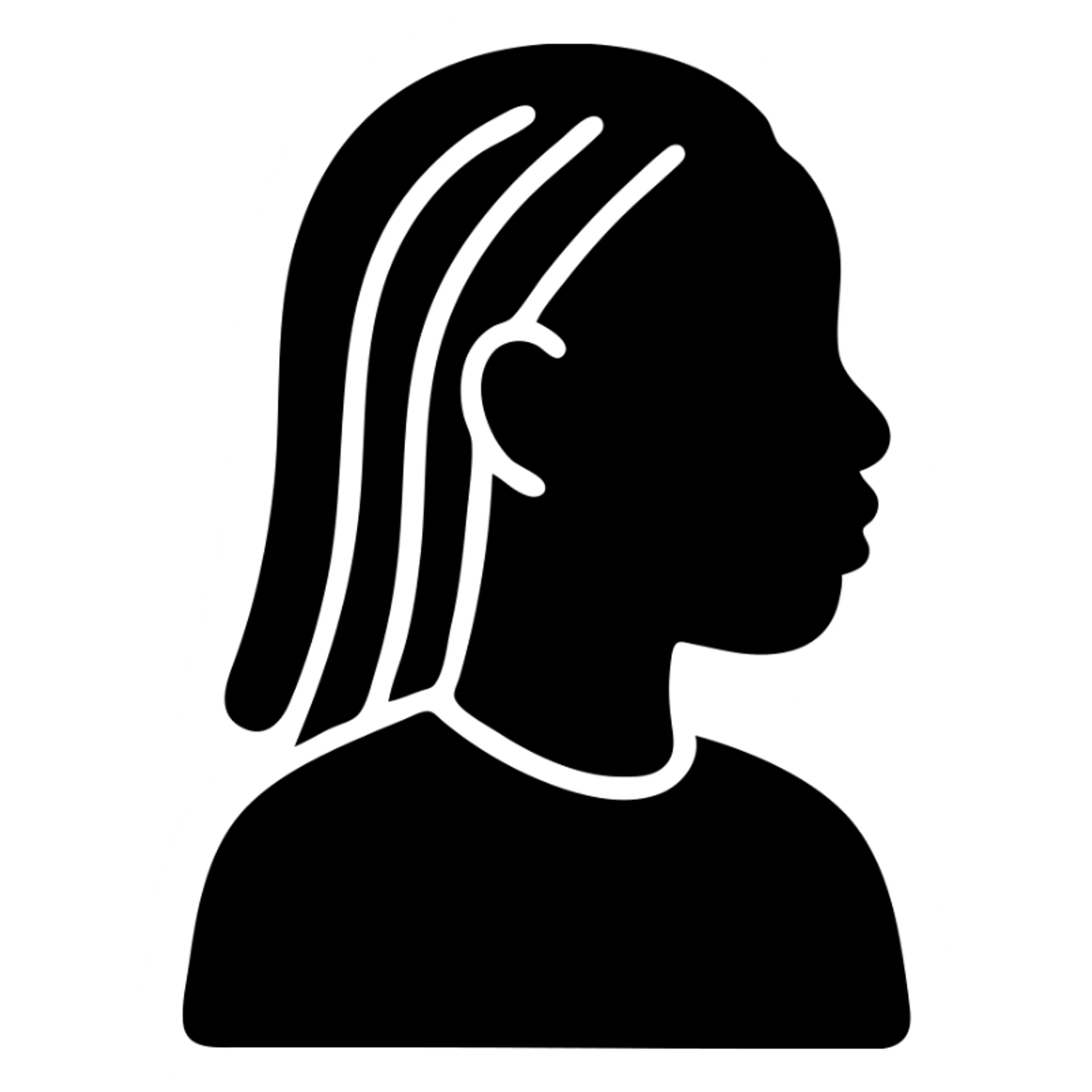 dark skin girl with braids and red shirt sticker