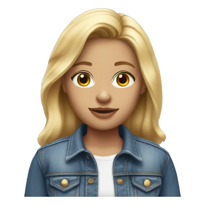 blonde girl in denim outfit sticker