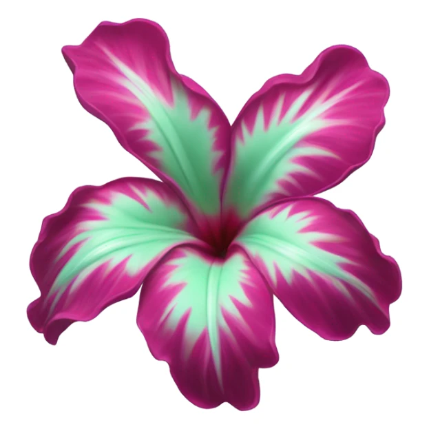 Realistic magenta and mint green Hawaiian flower isolated.  sticker