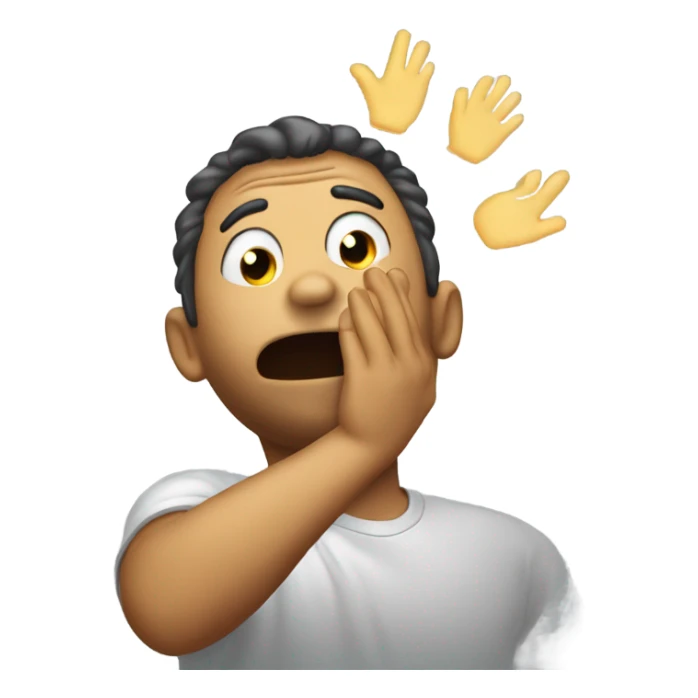 Emoji clapping himself on the head because of how dumm he was sticker