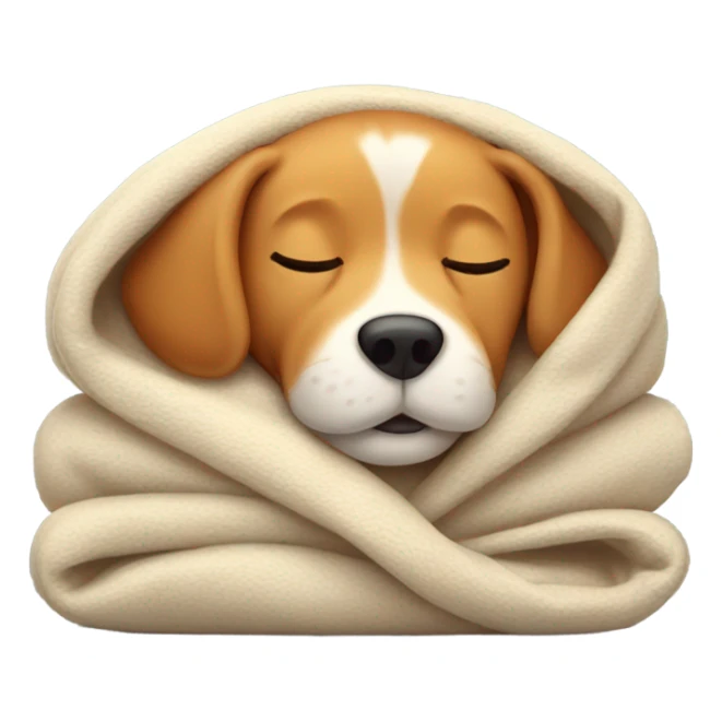 Ginger dog sleeping in a cozy blanket sticker