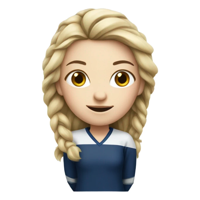 Girl hockey player with white skin sticker